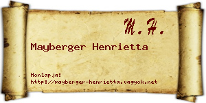 Mayberger Henrietta névjegykártya