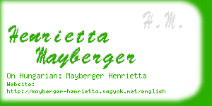 henrietta mayberger business card